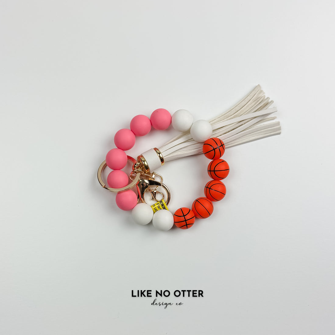 Pink & Orange Basketball Silicone Wristlet