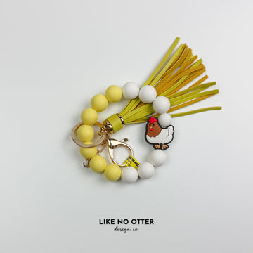 Yellow & White Chicken Silicone Wristlet