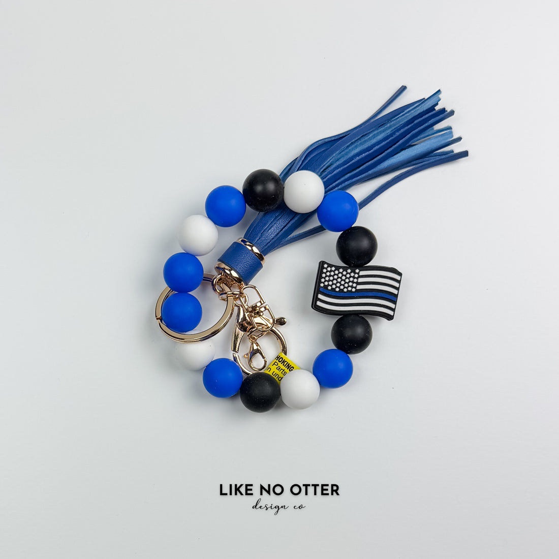 Black & Blue Back the Blue Flag Silicone Wristlet