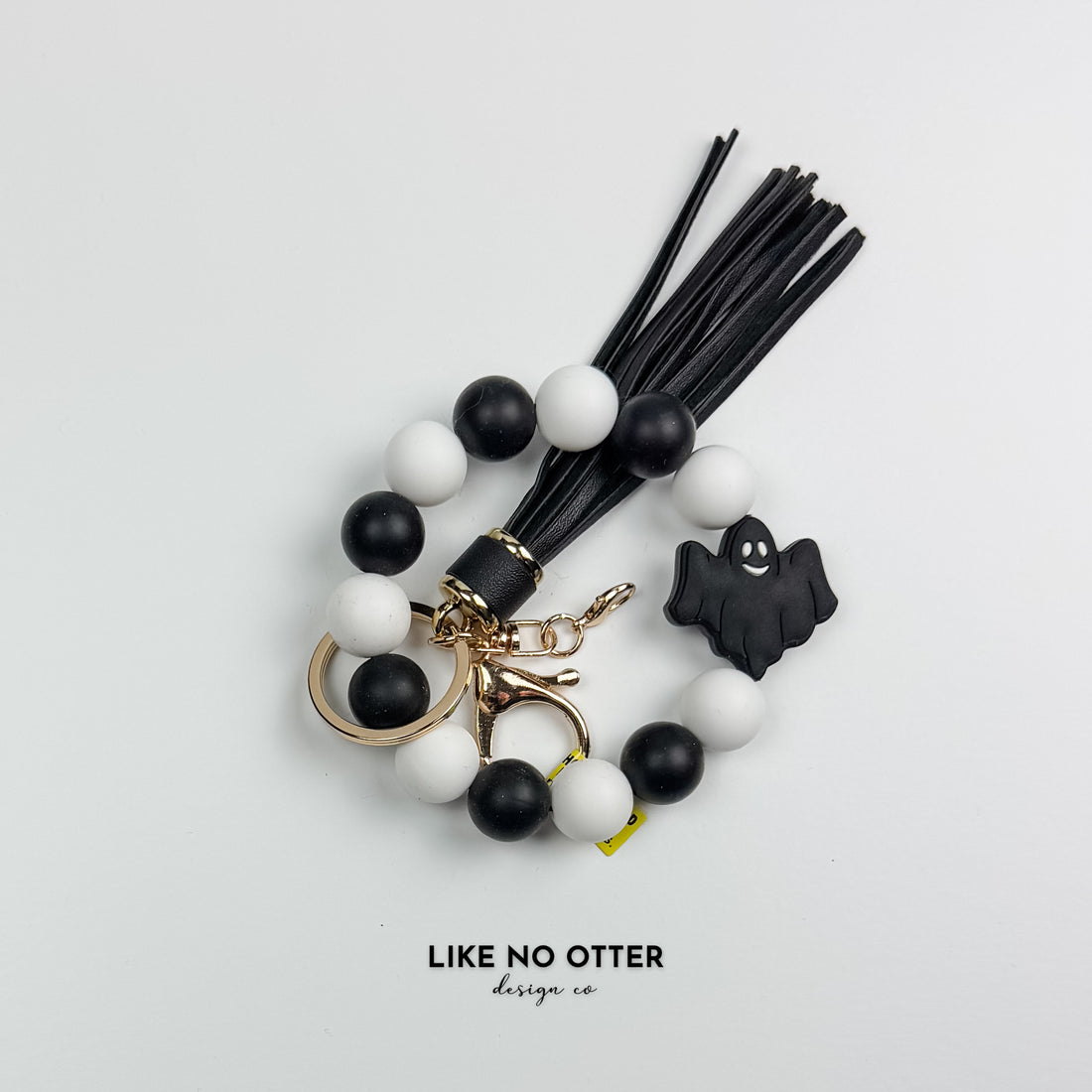 Black & White Ghost Silicone Wristlet