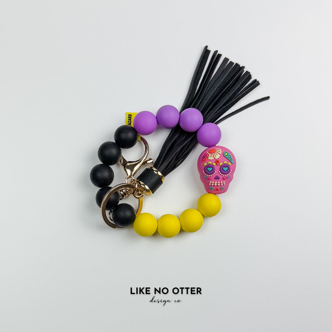 Pink & Purple Sugar Skull Silicone Wristlet