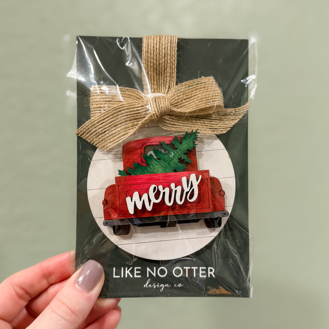 Handmade Truck Ornament - Merry