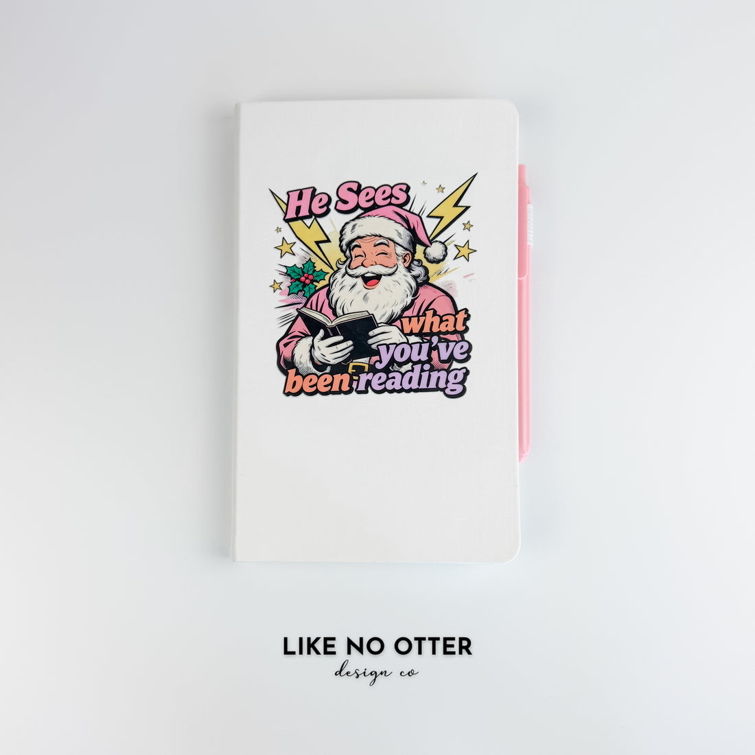White He Sees What You've Been Reading Lined Journal