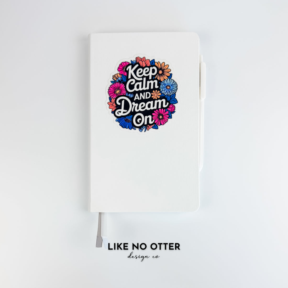 White Keep Calm and Dream On Lined Journal