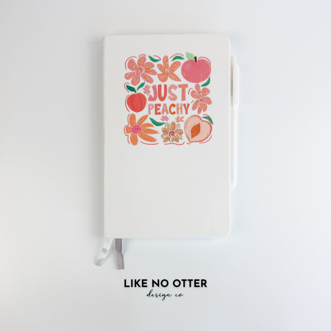 White Just Peachy Lined Journal