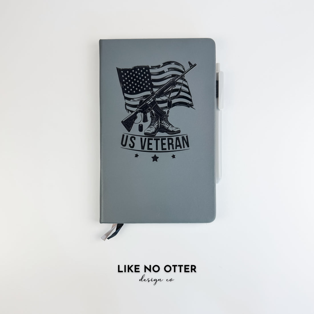 Grey US Veteran Lined Journal