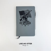 Grey US Veteran Lined Journal
