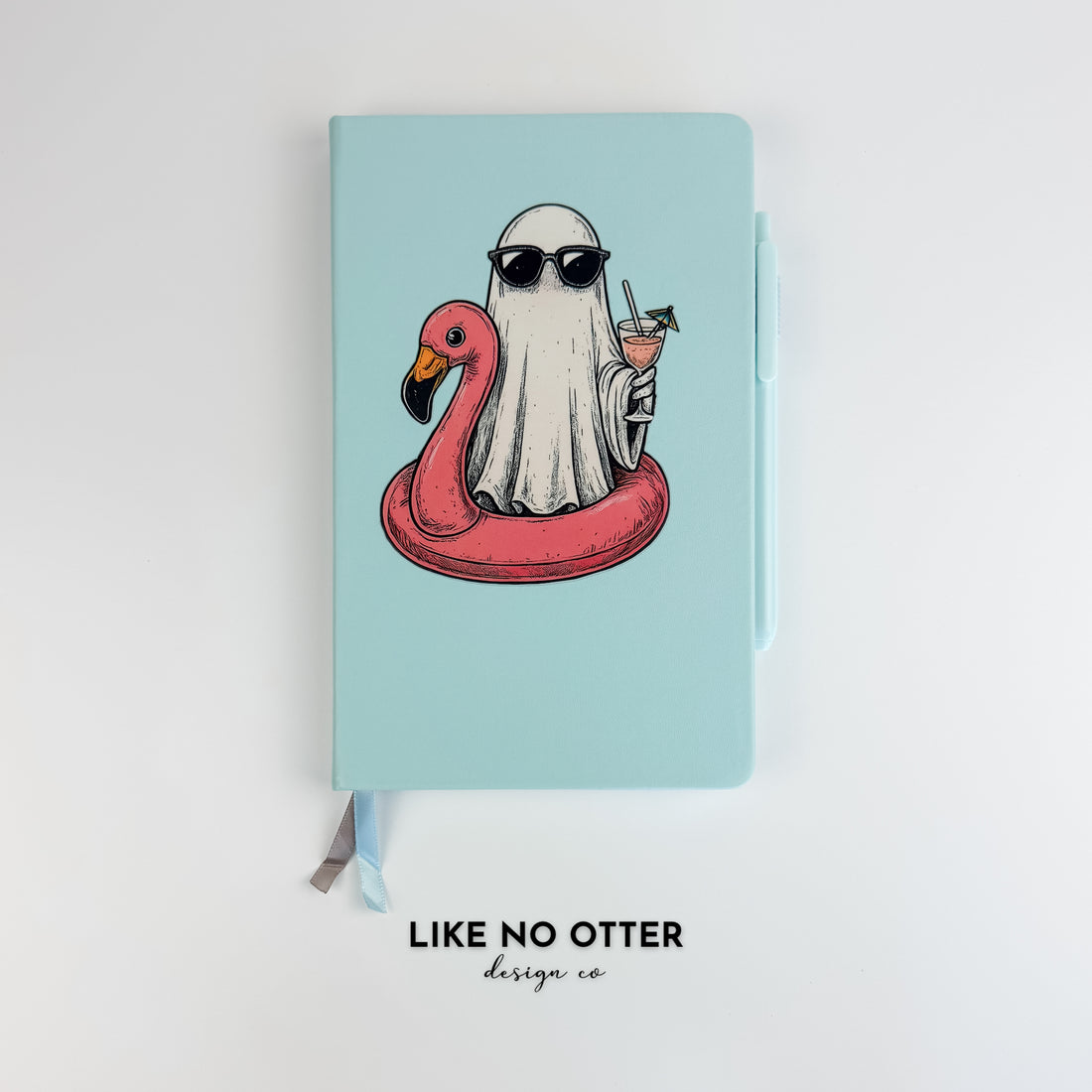 Sky Blue Floaty Ghost Lined Journal