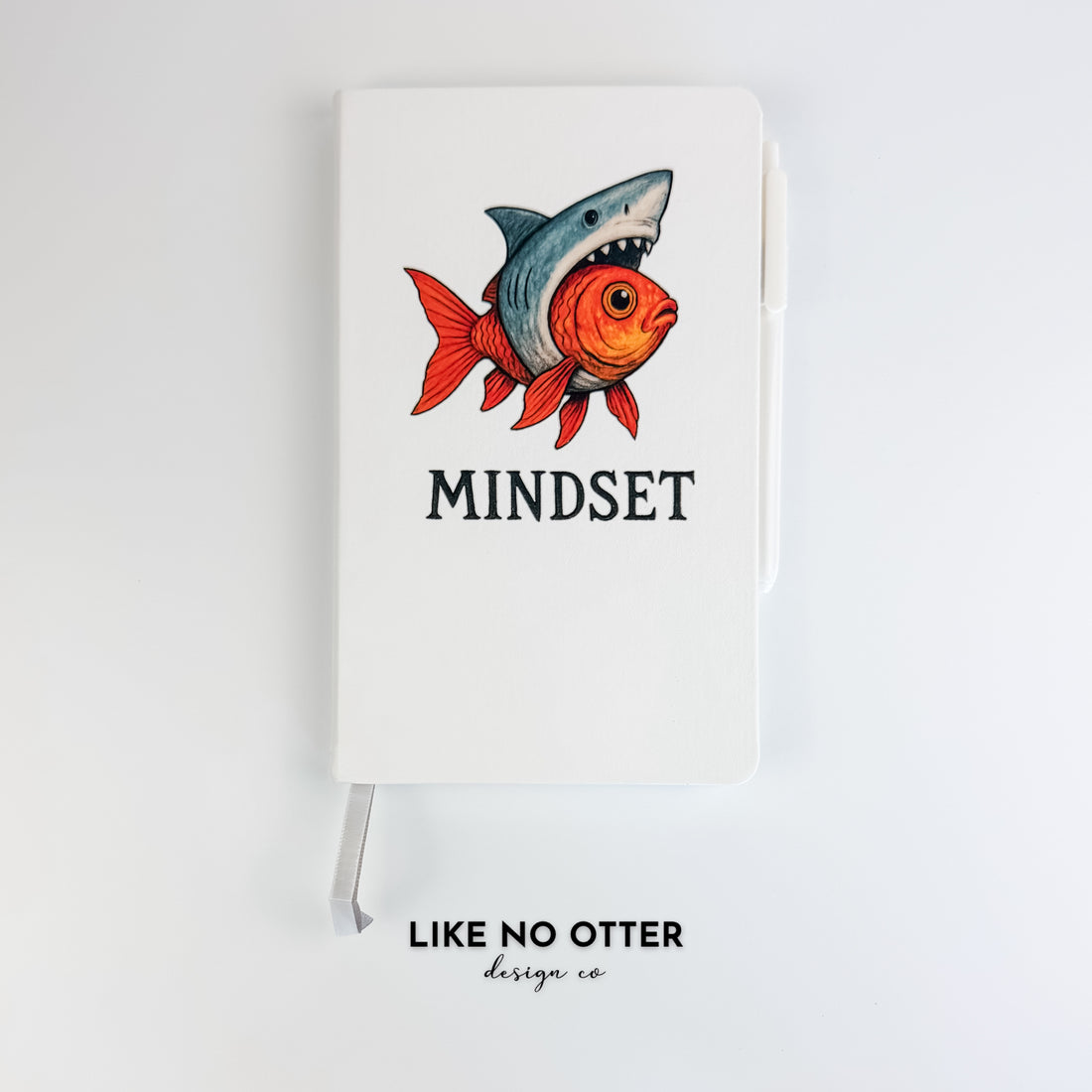 White Goldfish Shark Mindset Lined Journal