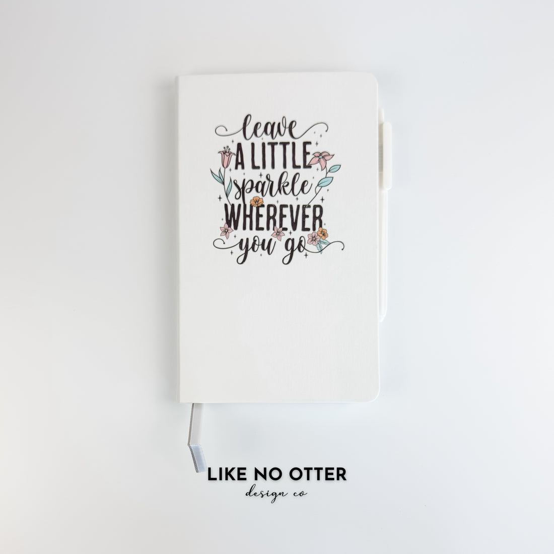 White Leave a Little Sparkle Wherever You Go Lined Journal