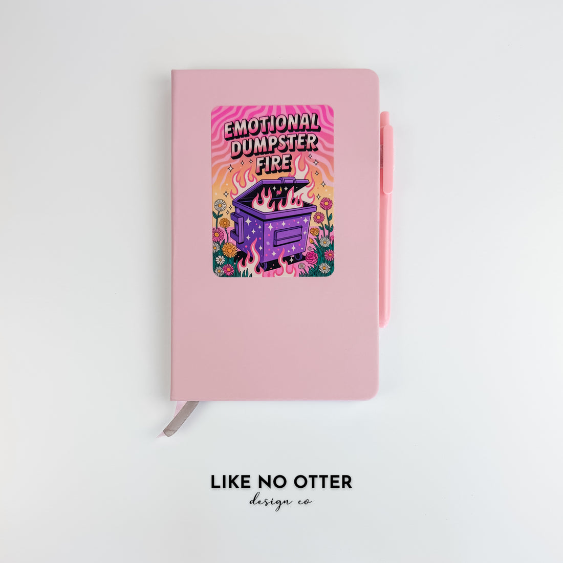 Pink Emotional Dumpster Fire Lined Journal