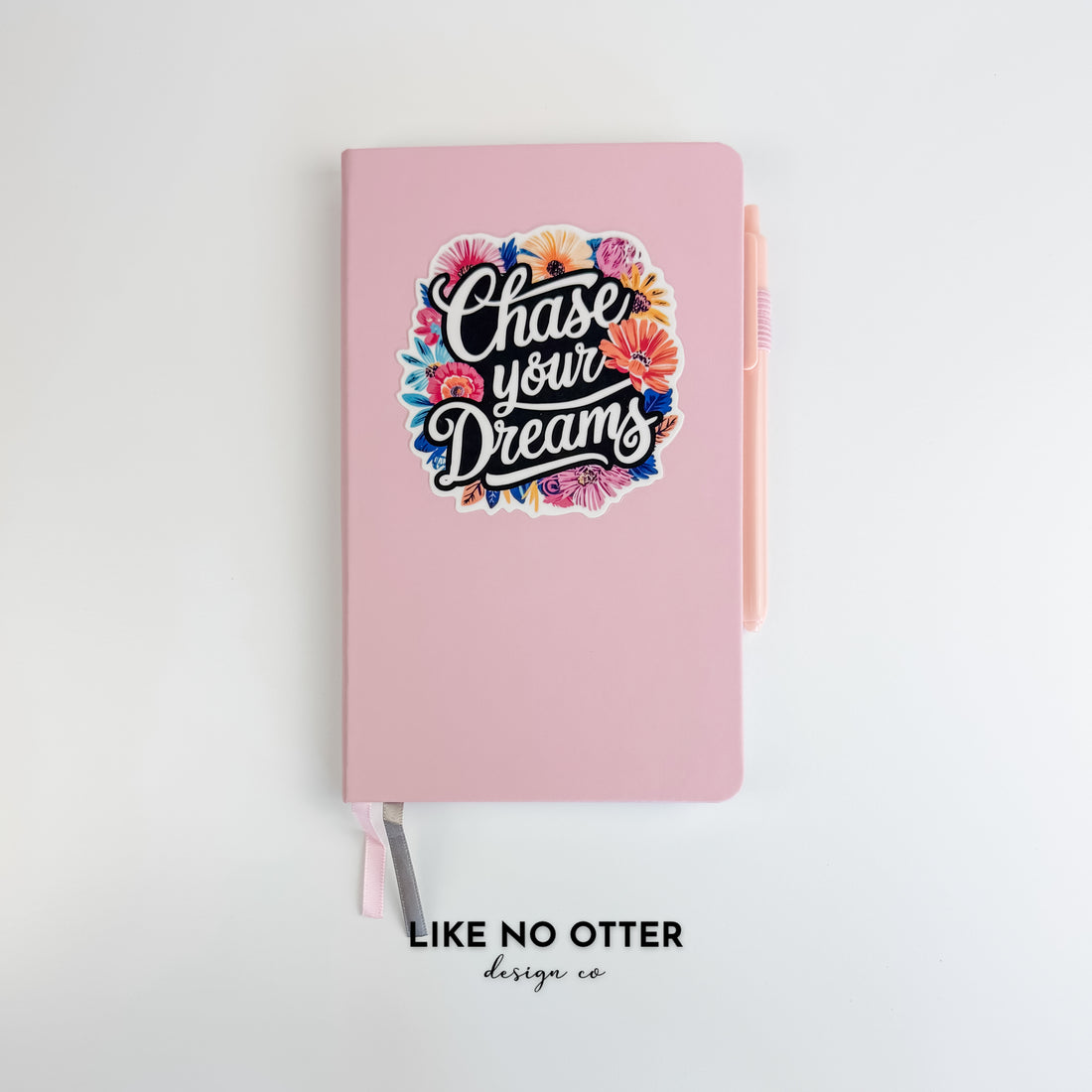 Pink Chase Your Dreams Floral Lined Journal
