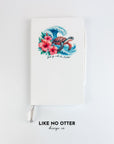 White Go With the Flow Turtle Lined Journal