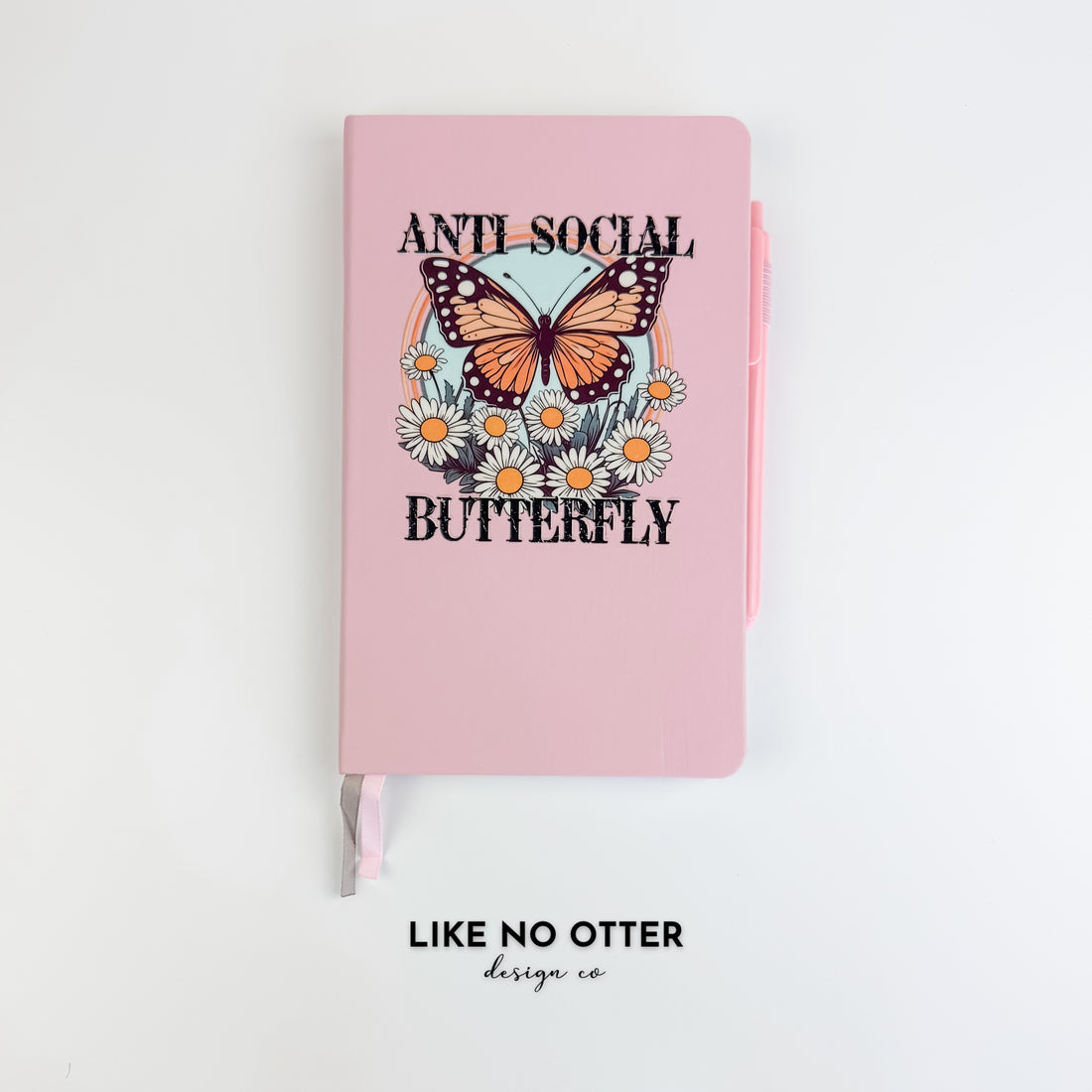 Pink Anti Social Butterfly Lined Journal