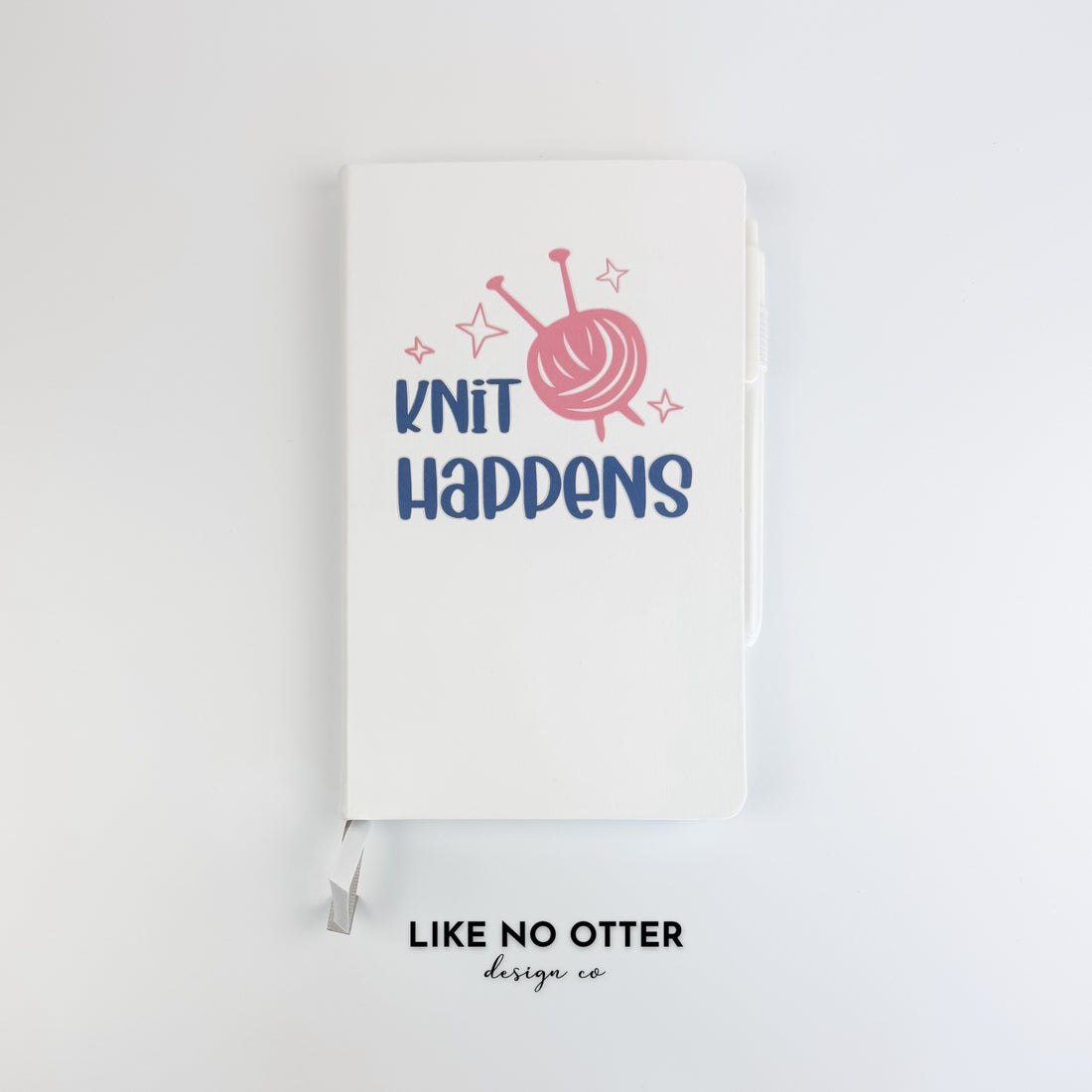 White Knit Happens Lined Journal