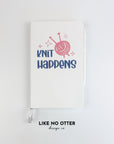 White Knit Happens Lined Journal