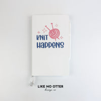 White Knit Happens Lined Journal
