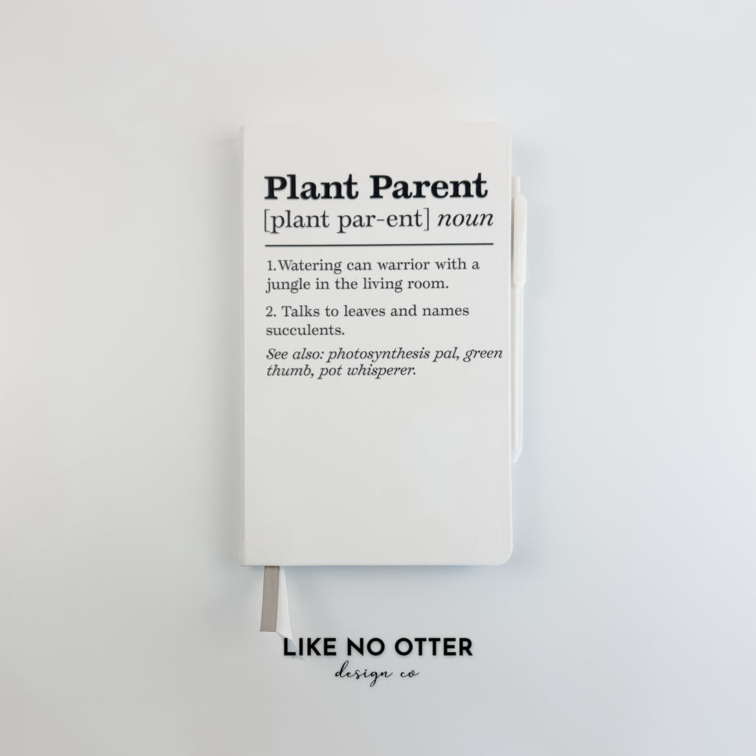 White Plant Parent Definition Lined Journal
