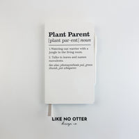 White Plant Parent Definition Lined Journal