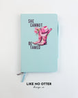 Sky Blue She Cannot be Tamed Lined Journal