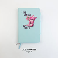 Sky Blue She Cannot be Tamed Lined Journal