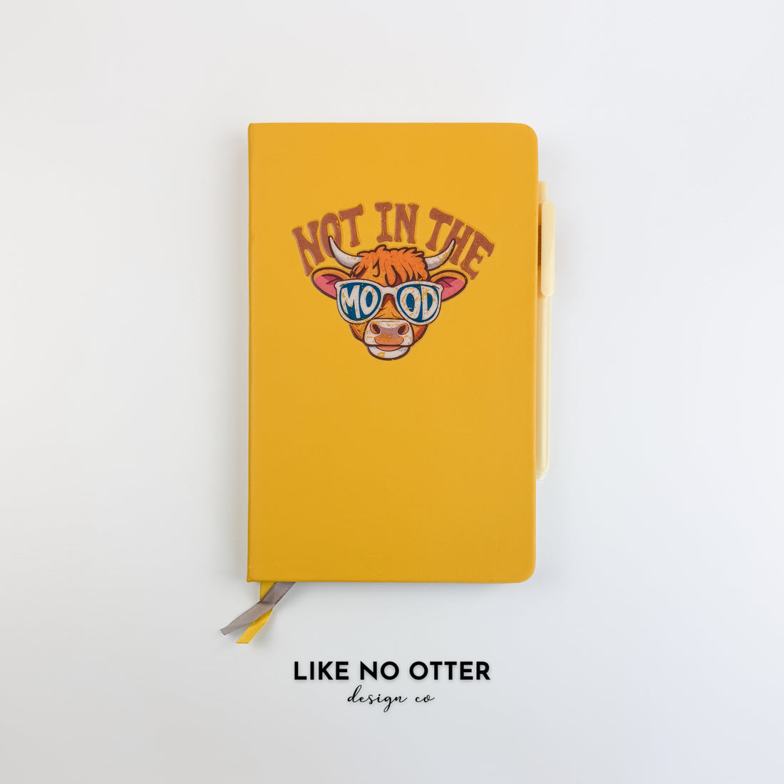 Yellow Not in the Mood Cow Lined Journal