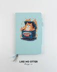 Sky Blue Dumpster Fire Cat Everything's Fine Lined Journal