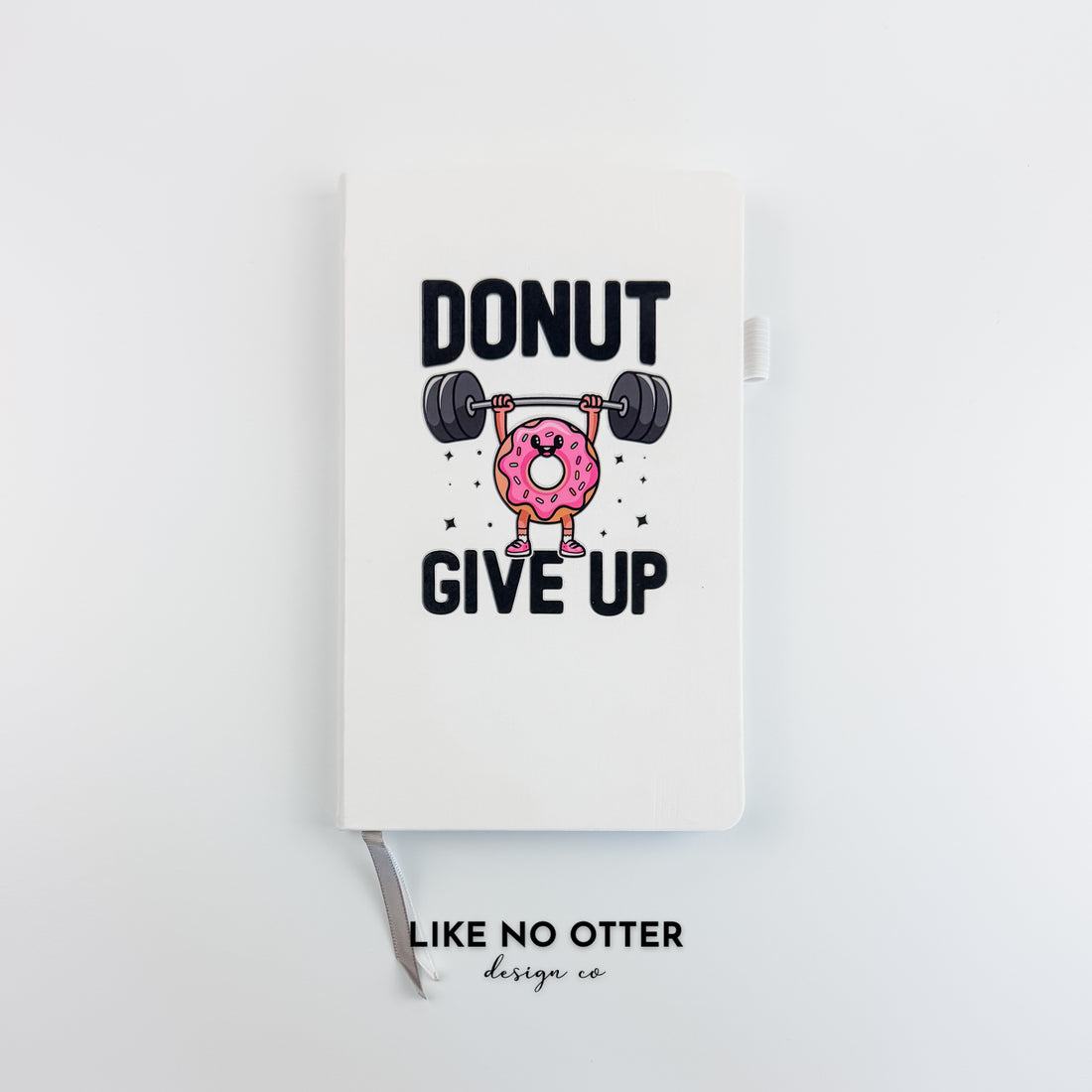 White Donut Give Up Lined Journal