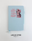Light Blue Very Demure Very Cutesy Very Mindful Cat Lined Journal