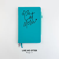 Aqua Cat Mom Lined Journal