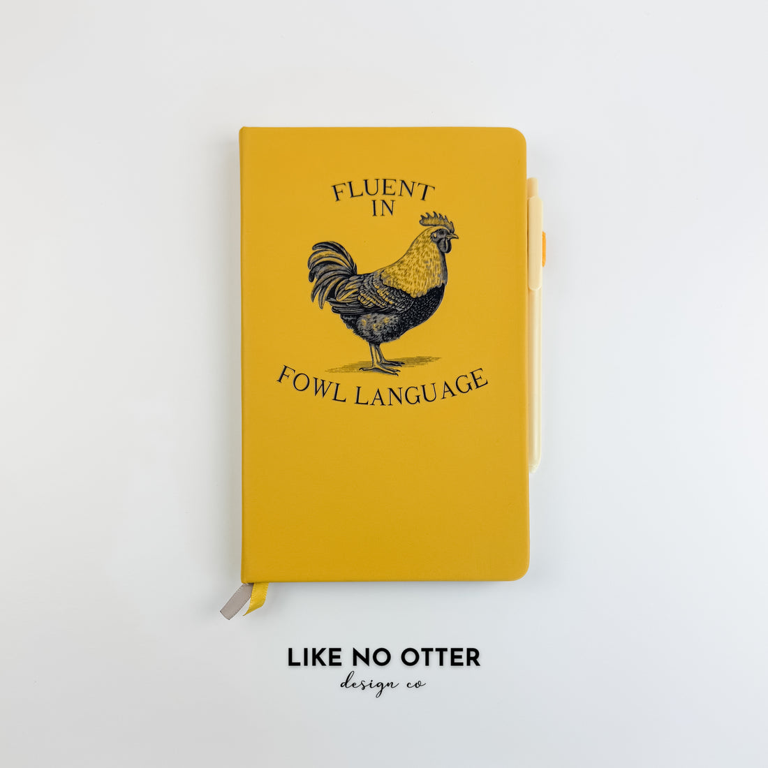 Yellow Fluent in Fowl Language Lined Journal