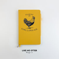 Yellow Fluent in Fowl Language Lined Journal