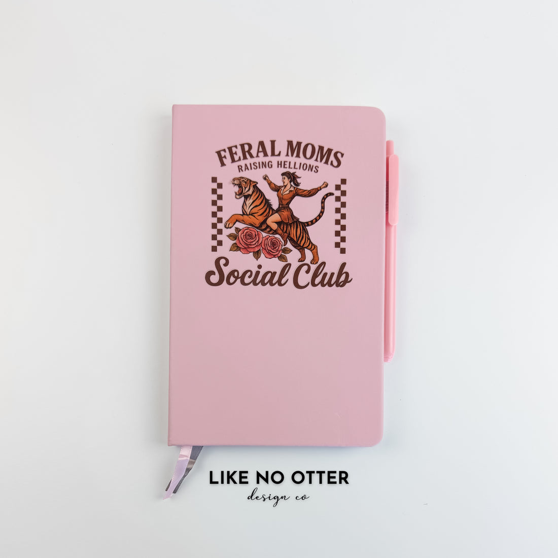 Pink Feral Moms Raising Hellions Social Club Lined Journal