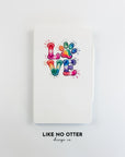White Love Paw Print Lined Journal
