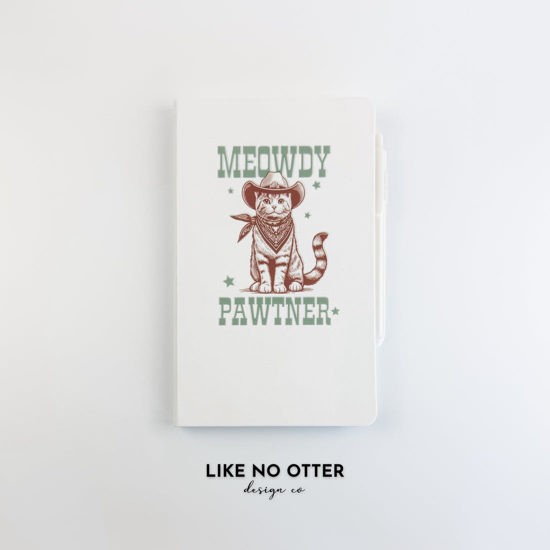 White Meowdy Pawtner Lined Journal