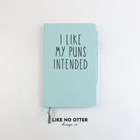 Sky Blue I Like My Puns Intended Lined Journal