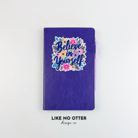 Purple Believe In Yourself Floral Lined Journal