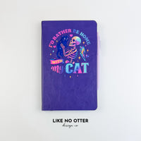 Purple I'd Rather Be Home With My Cat Lined Journal