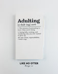 White Adulting Definition Lined Journal