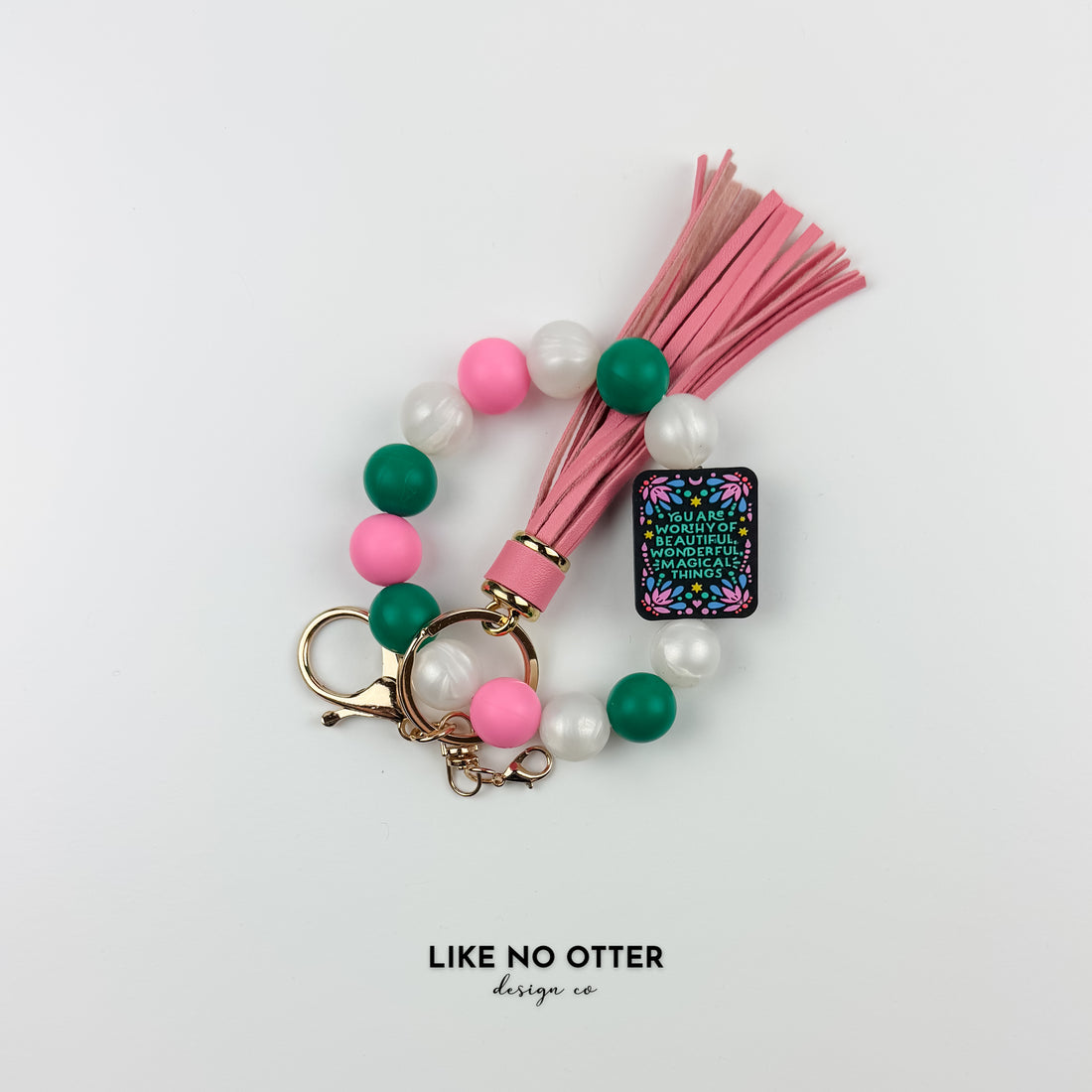 Pearl & Pink You Are Worthy Silicone Wristlet