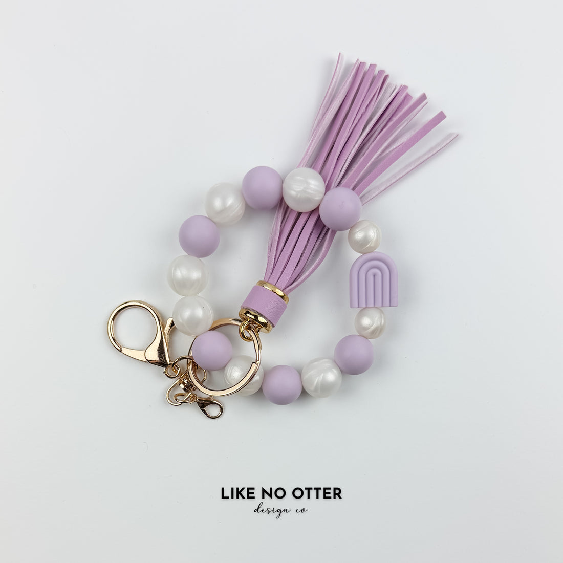 Purple & Pearl Rainbow Silicone Wristlet