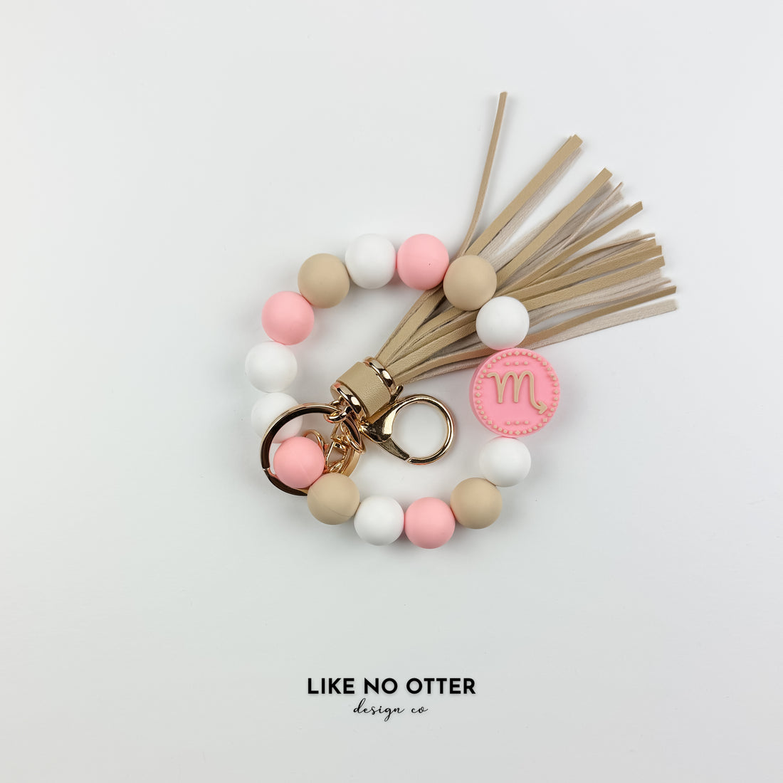 Pink & White Scorpio Zodiac Sign Silicone Wristlet