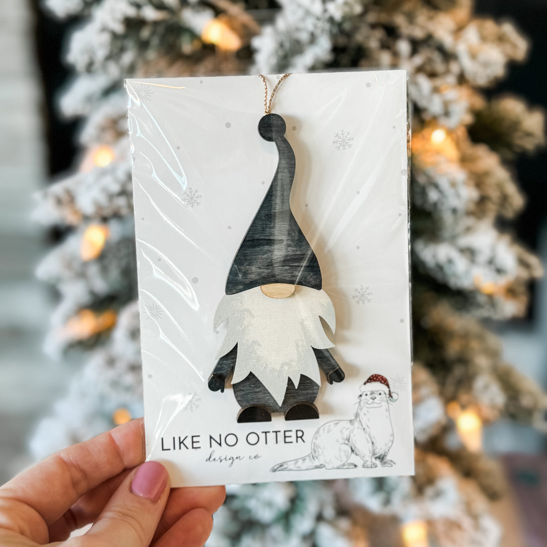 Handmade Gnome Ornament - Navy