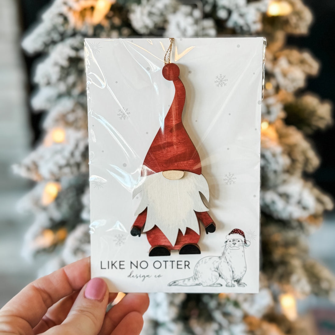 Handmade Gnome Ornament - Red