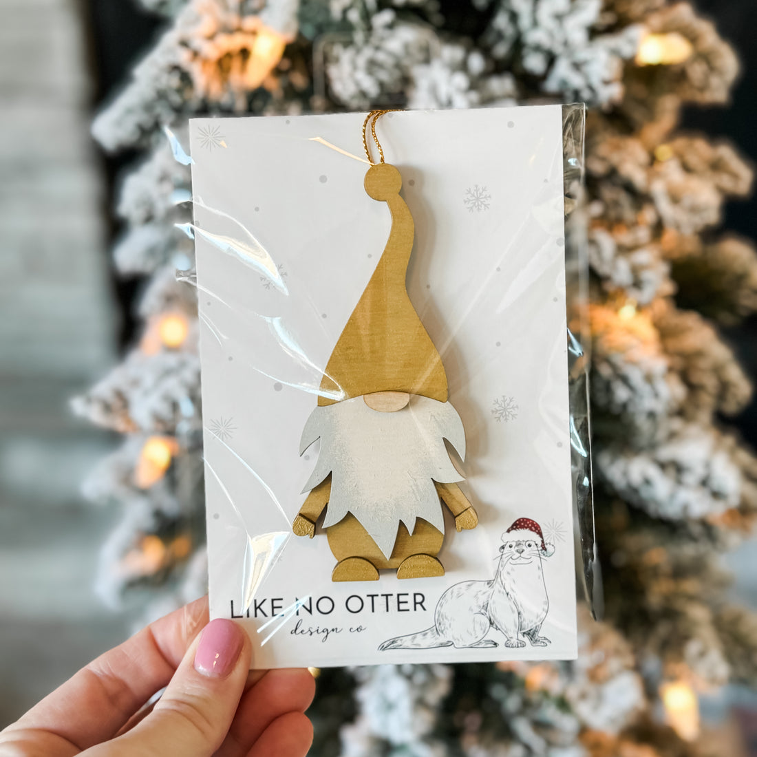 Handmade Gnome Ornament - 24K Gold