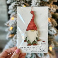 Handmade Gnome Ornament - Red/Green