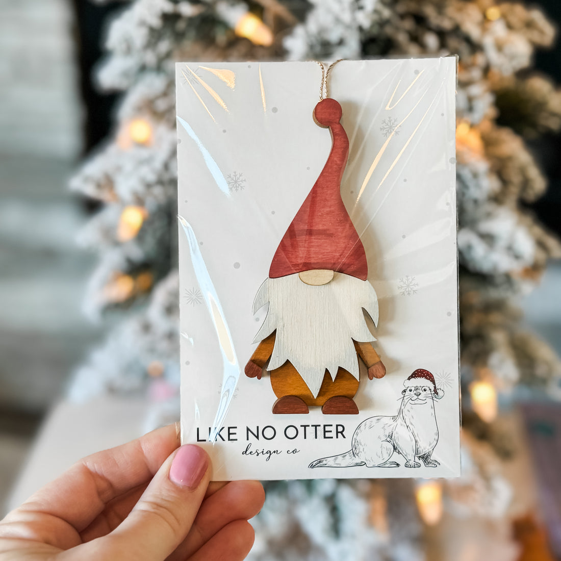 Handmade Gnome Ornament - Red/Brown