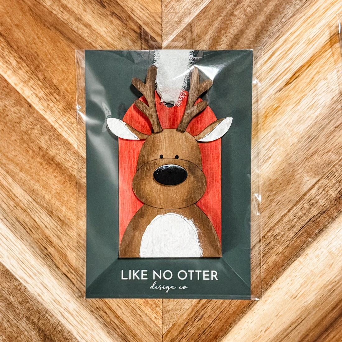 Handmade Reindeer Ornament - Red/Black