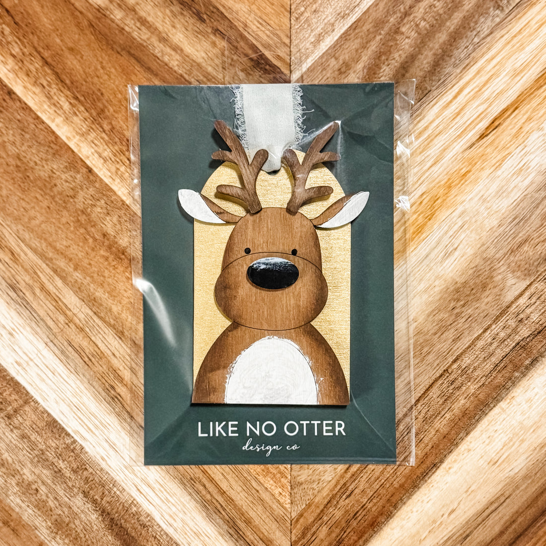 Handmade Reindeer Ornament - Gold/Black