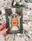 Handmade Reindeer Ornament - Green/Red